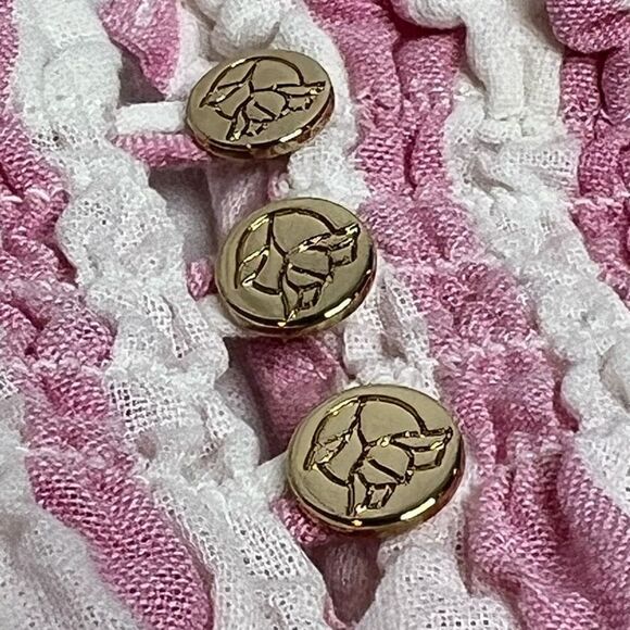 Draper James RSVP pink and white striped flutter sleeve smock top size M - Picture 12 of 14